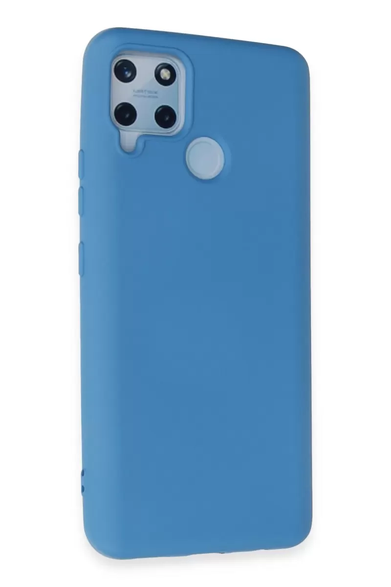 Newface Realme C15 Kılıf Nano içi Kadife Silikon - Mavi