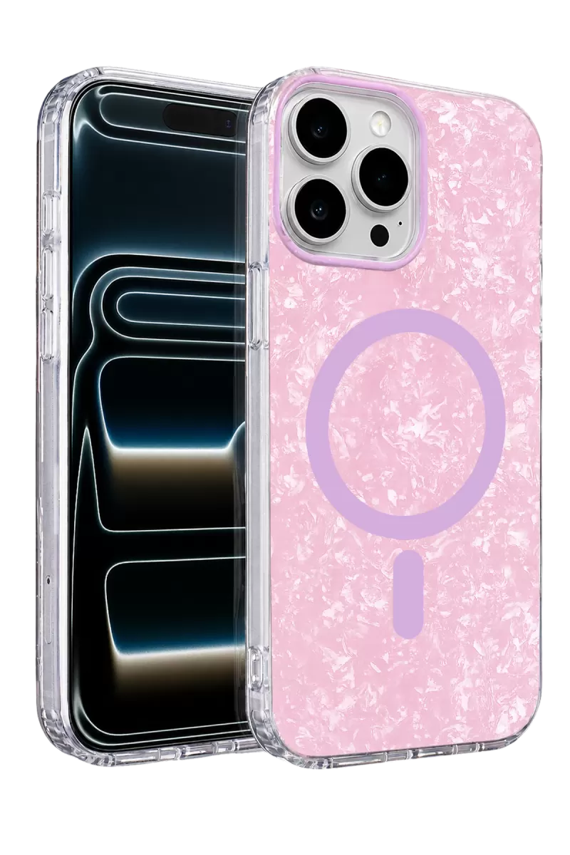 Onegif Apple iPhone 16 Pro Max Mila Dalgalı Magsafe Kapak - Lila