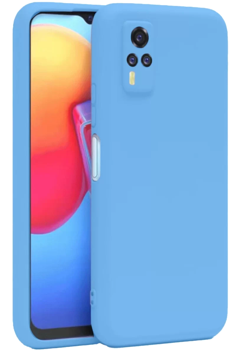 Newface Vivo Y53S Kılıf Nano içi Kadife Silikon - Mavi
