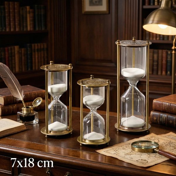 Dekoratif Cam Kum Saati 7x18 cm