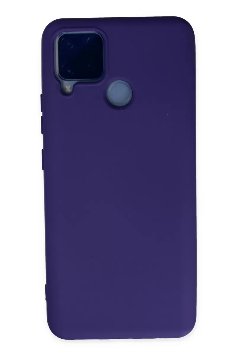 Newface Realme C15 Kılıf Nano içi Kadife Silikon - Mor