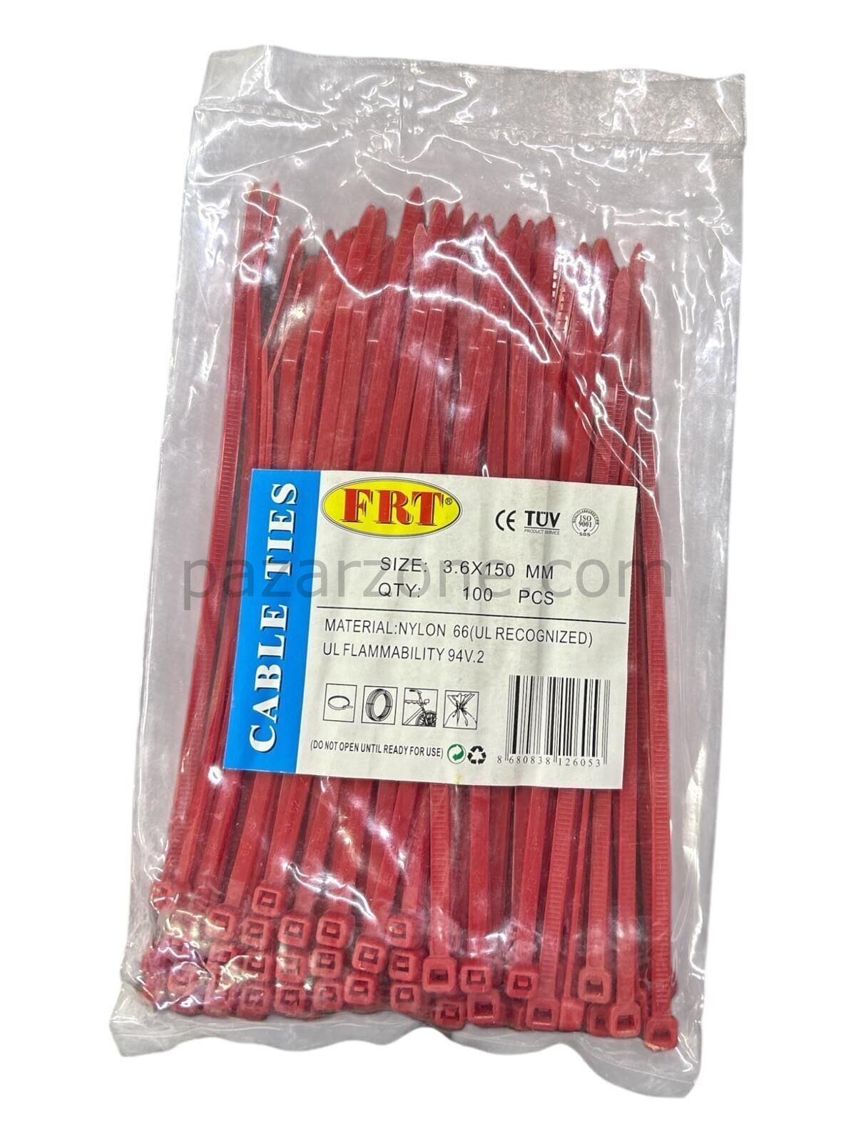 Ennalbur FRT Kırmızı 3,6X150 Kablo Bağı