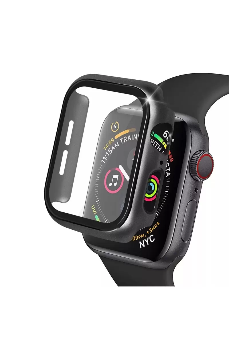 Newface Apple Watch 42mm Camlı Kasa Ekran Koruyucu - Siyah