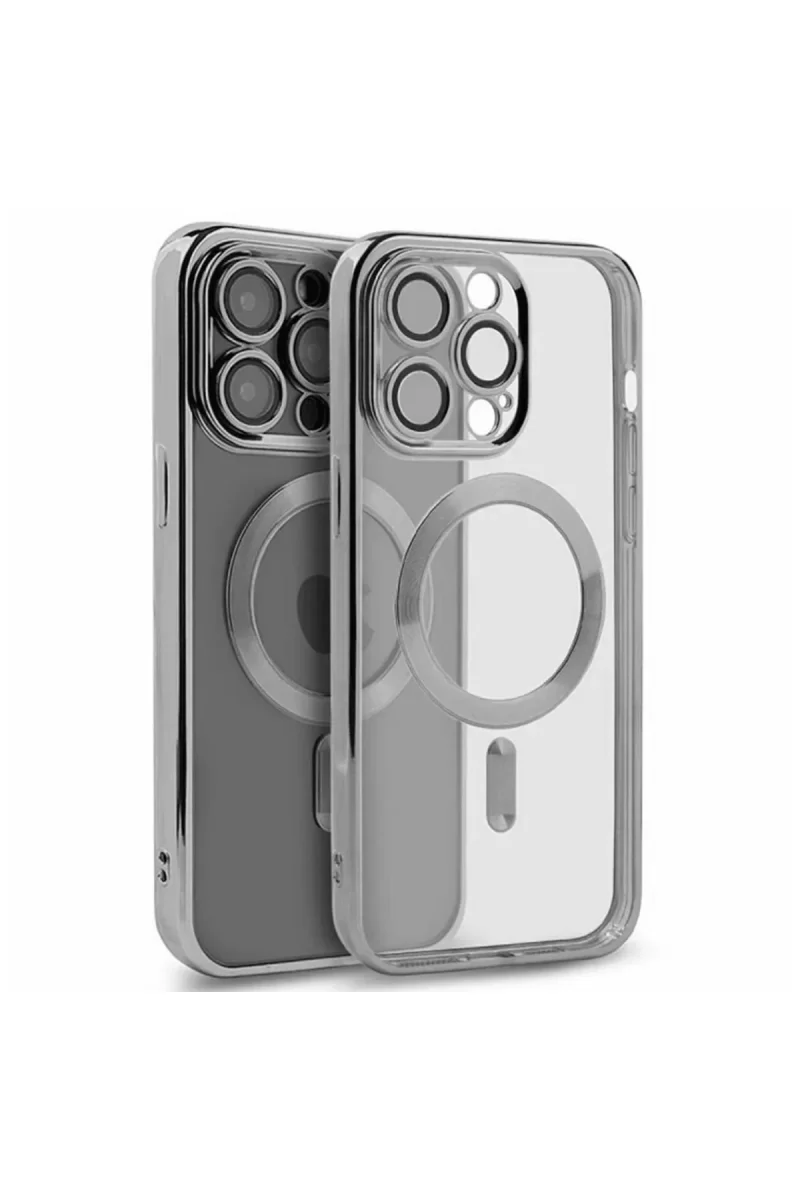 Newface Apple iPhone 15 Pro Kılıf Kross Magneticsafe Kapak - Gümüş