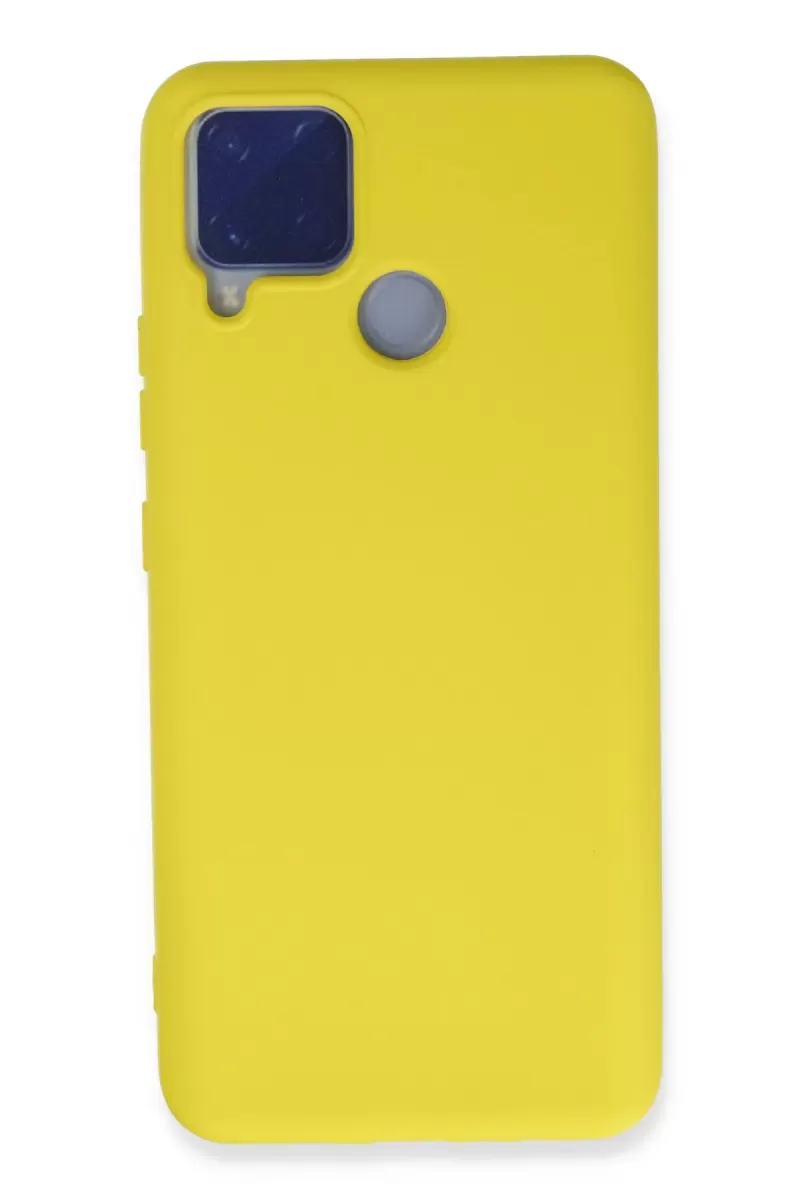 Newface Realme C15 Kılıf Nano içi Kadife Silikon - Sarı