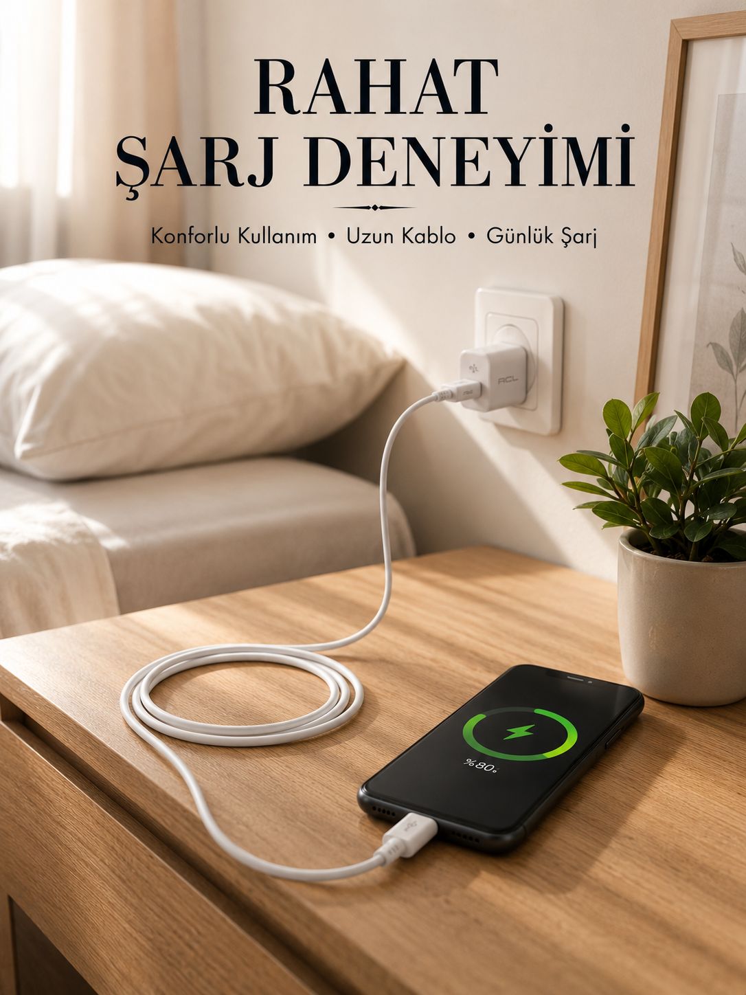 USB-A to Type-C Şarj Kablosu 2 Metre Uzun Kablo