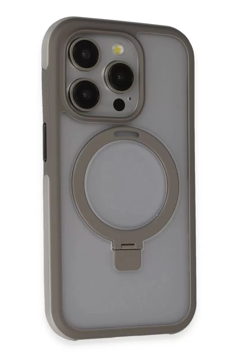 Joko Apple iPhone 15 Pro Zorda Airbag Magsafe Standlı Kapak - Titan Gri