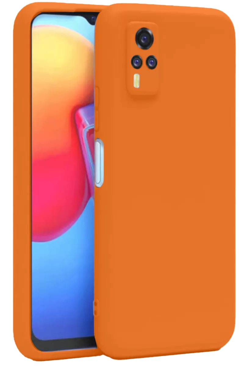 Newface Vivo Y53S Kılıf Nano içi Kadife Silikon - Turuncu