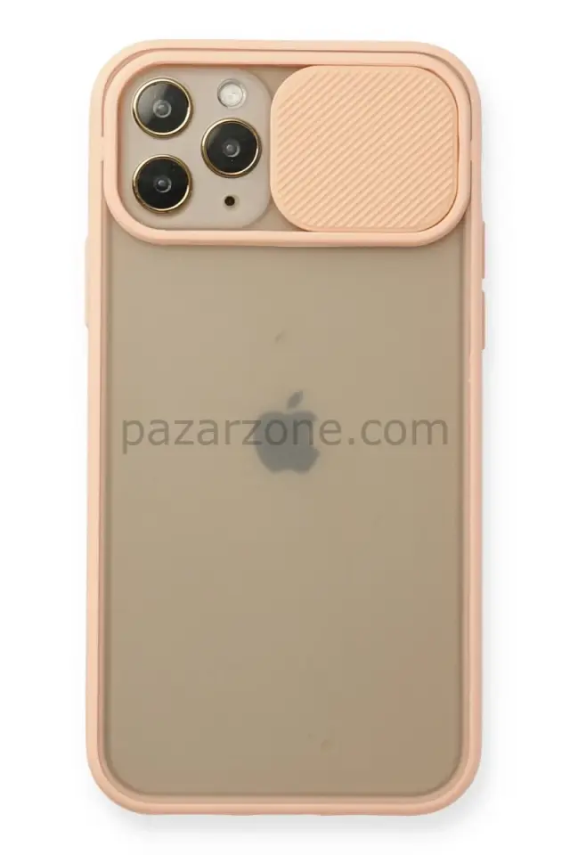 Newface Apple iPhone 11 Pro Kılıf Palm Buzlu Kamera Sürgülü Silikon - Pembe