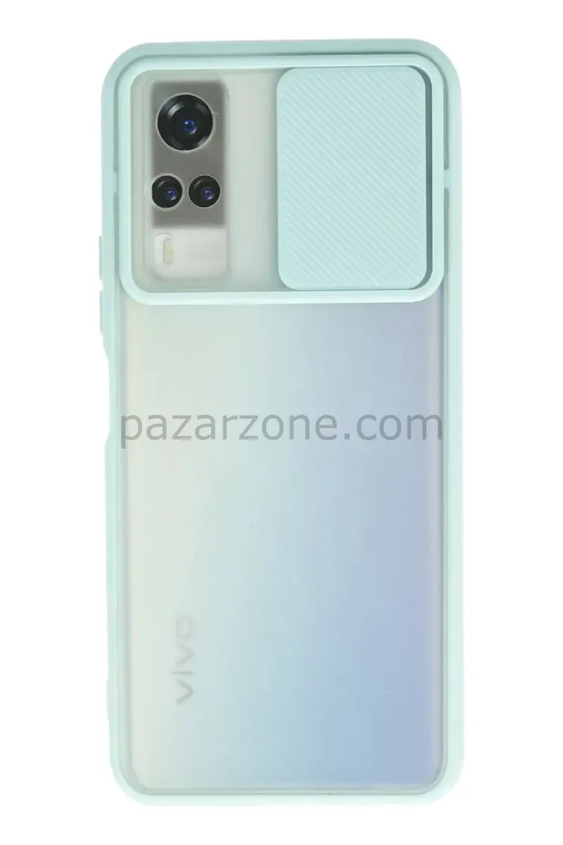 Newface Vivo Y53S Kılıf Palm Buzlu Kamera Sürgülü Silikon - Turkuaz