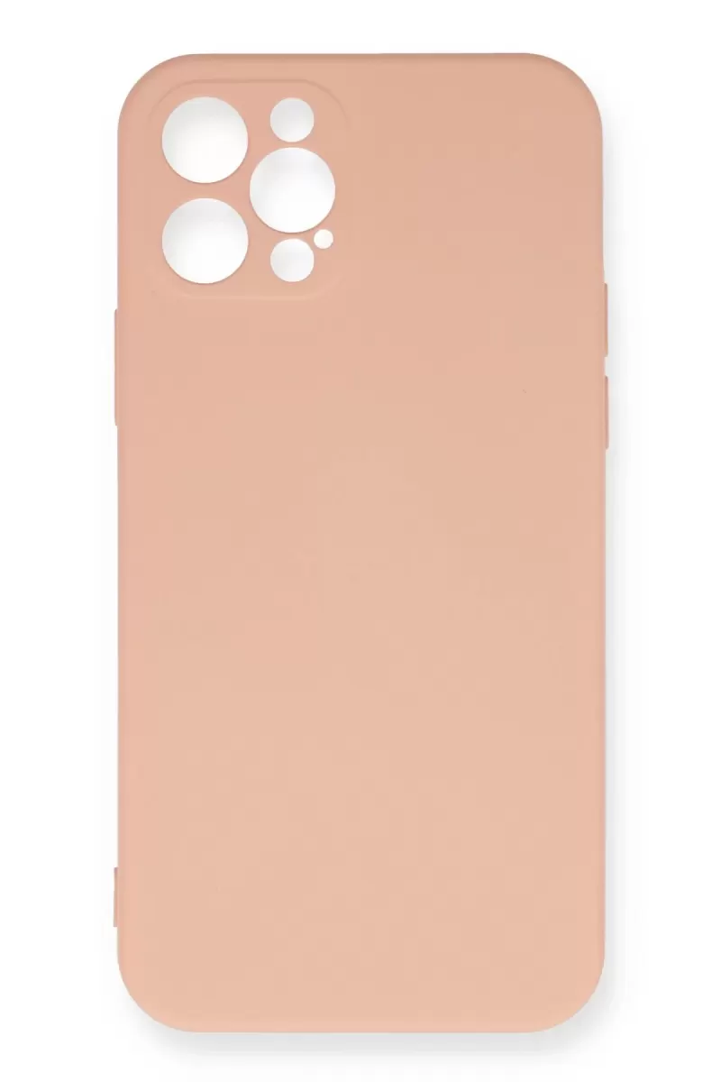 Newface Apple iPhone 12 Pro Max Kılıf Nano içi Kadife Silikon - Pudra