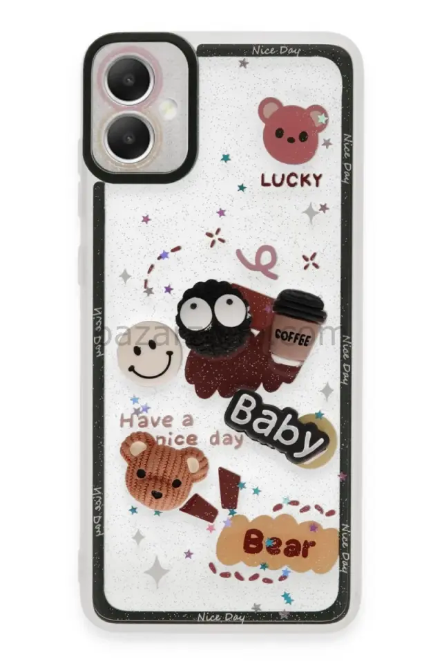 Newface Samsung Galaxy A05 Kılıf Sweet Desenli Silikon Kapak - Sarı