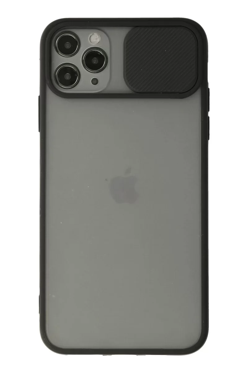 Newface Apple iPhone 11 Pro Kılıf Palm Buzlu Kamera Sürgülü Silikon - Siyah