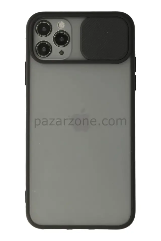 Newface Apple iPhone 11 Pro Kılıf Palm Buzlu Kamera Sürgülü Silikon - Siyah