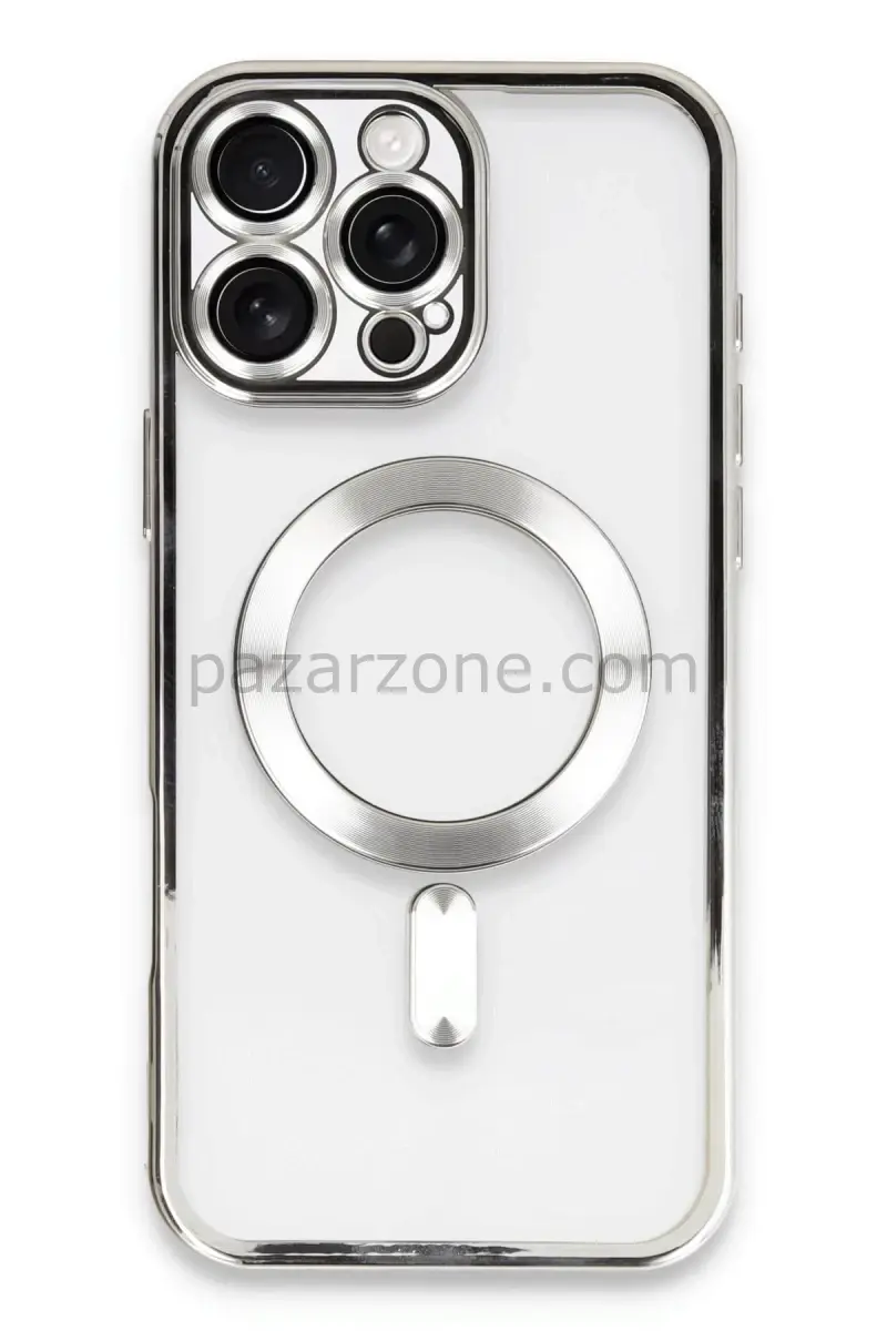 Newface Apple iPhone 16 Pro Max Kılıf Kross Magneticsafe Kapak - Gümüş