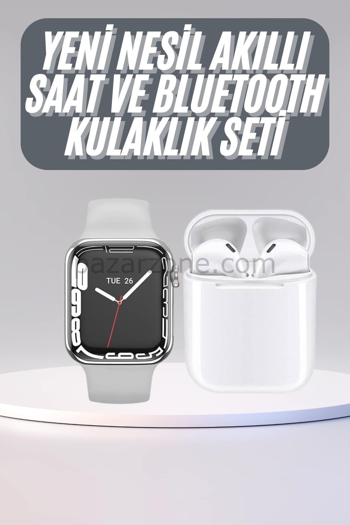 Akıllı Saat Kulaklık Hediyeli Uyku ve Sağlık Takibi Yapabilen Uzun Ömürlü