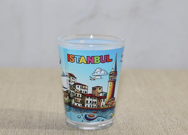 İstanbul Temalı Cam Shot Bardak - Model 3