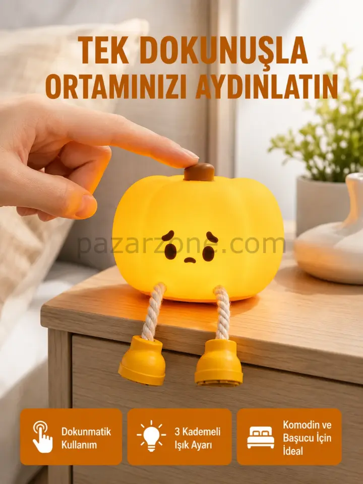 Silikon Pumpkin Night Light Telefon Tutuculu LED Lamba Yeni Nesil
