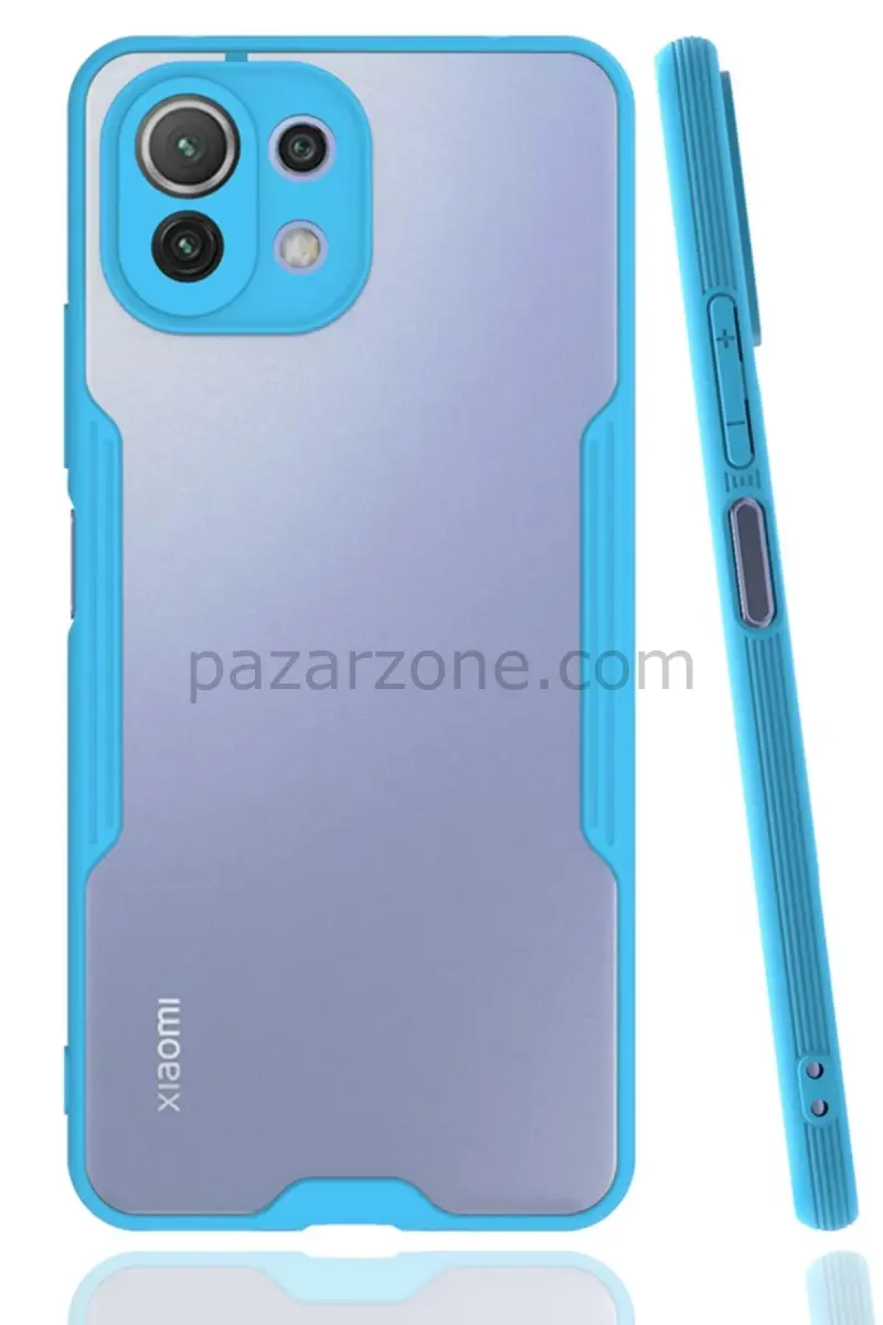Newface Xiaomi Mİ 11 Lite Kılıf Platin Silikon - Mavi