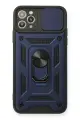 Newface Apple iPhone 11 Pro Kılıf Pars Lens Yüzüklü Silikon - Lacivert
