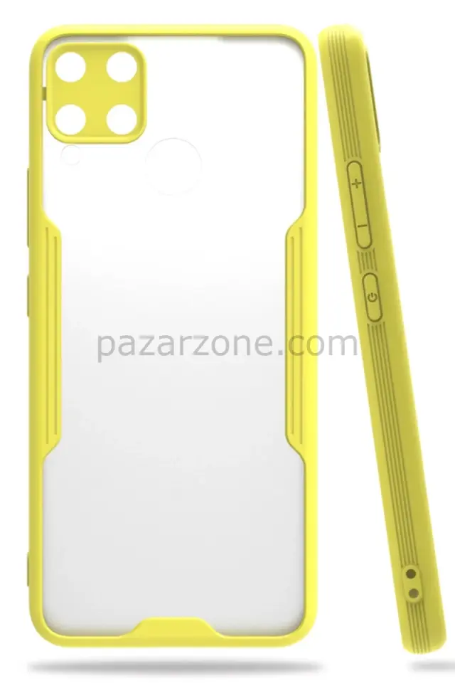 Newface Realme C15 Kılıf Platin Silikon - Sarı