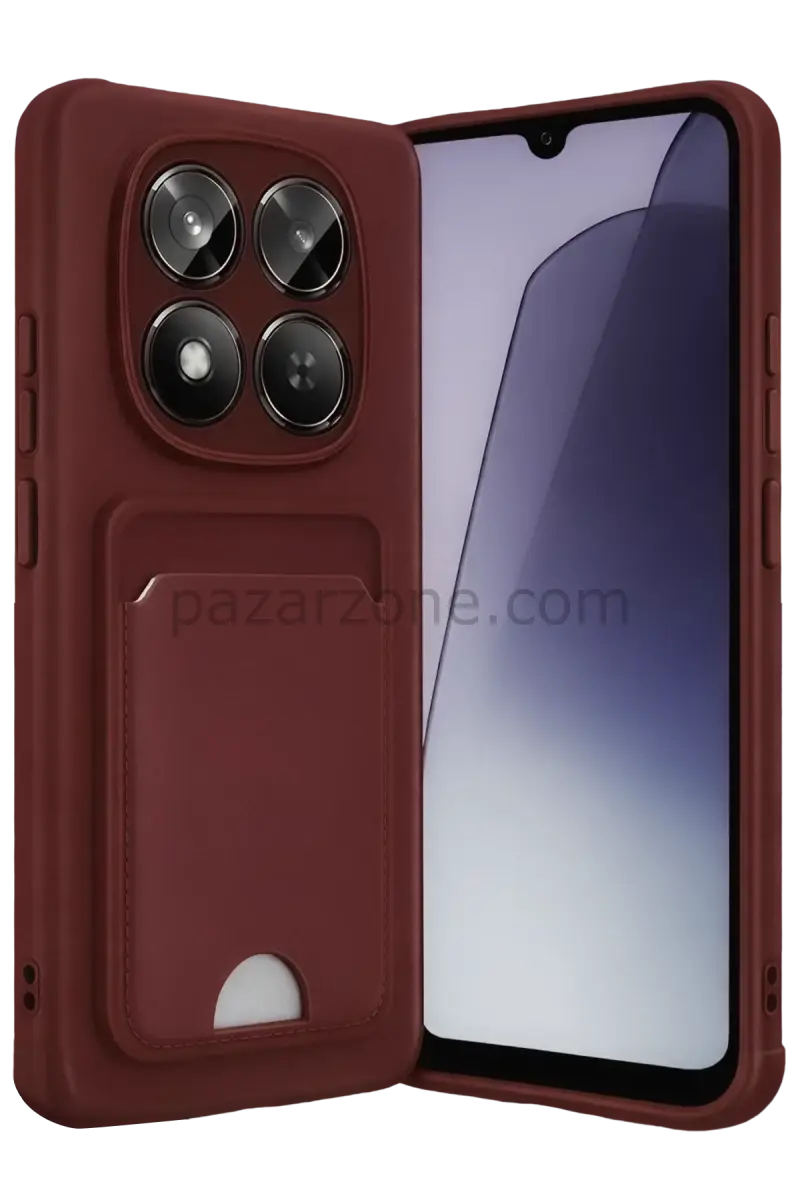 Newface Xiaomi Redmi Note 15 4G Kelvin Kartvizitli Silikon - Bordo