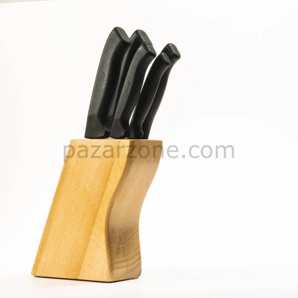 Pirge 38410 Ecco Standlı Bıçak Seti 5 Li - Siyah