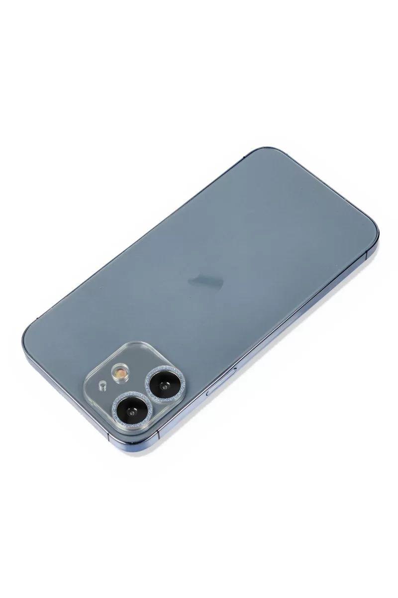 Newface Apple iPhone 12 Shine Kamera Lens Koruma Cam - Sierra Blue