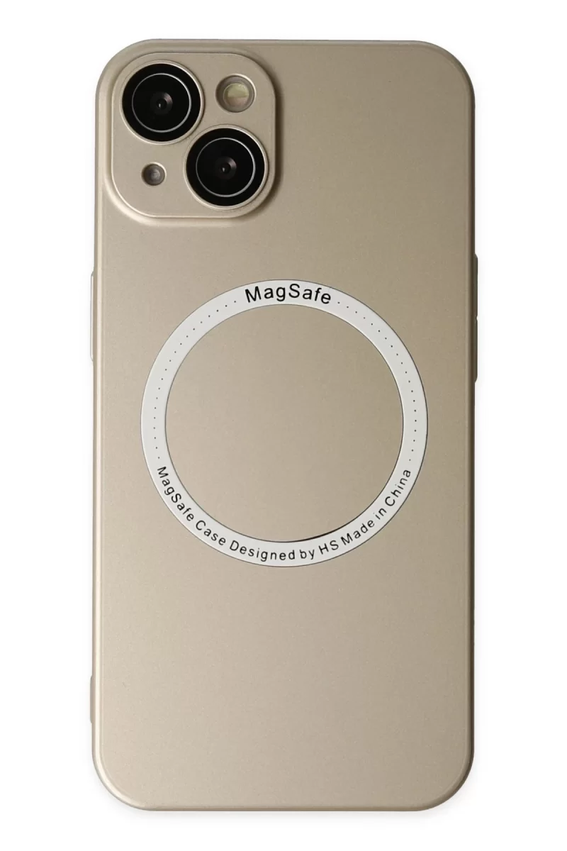 Newface Apple iPhone 14 Plus Kılıf Jack Magneticsafe Lens Silikon - Gold