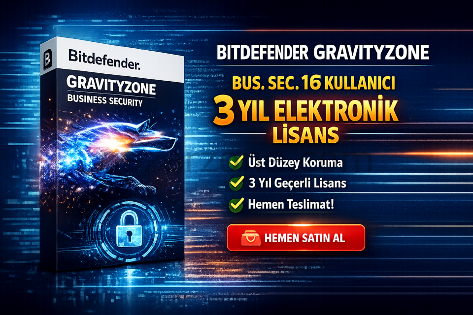 BITDEFENDER GRAVITYZONE BUS. SEC.16 KULL.3 YIL ELEKTRONIK LISANS