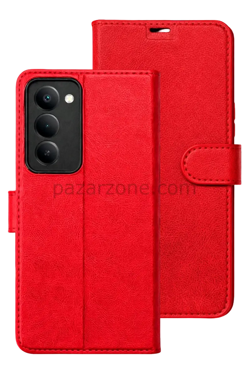 Newface Xiaomi Redmi 15 5G Trend S Plus Kapaklı Kılıf - Kırmızı