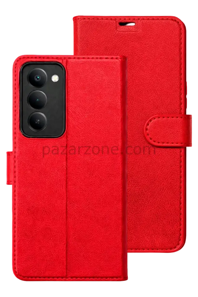 Newface Xiaomi Redmi 15 5G Trend S Plus Kapaklı Kılıf - Kırmızı