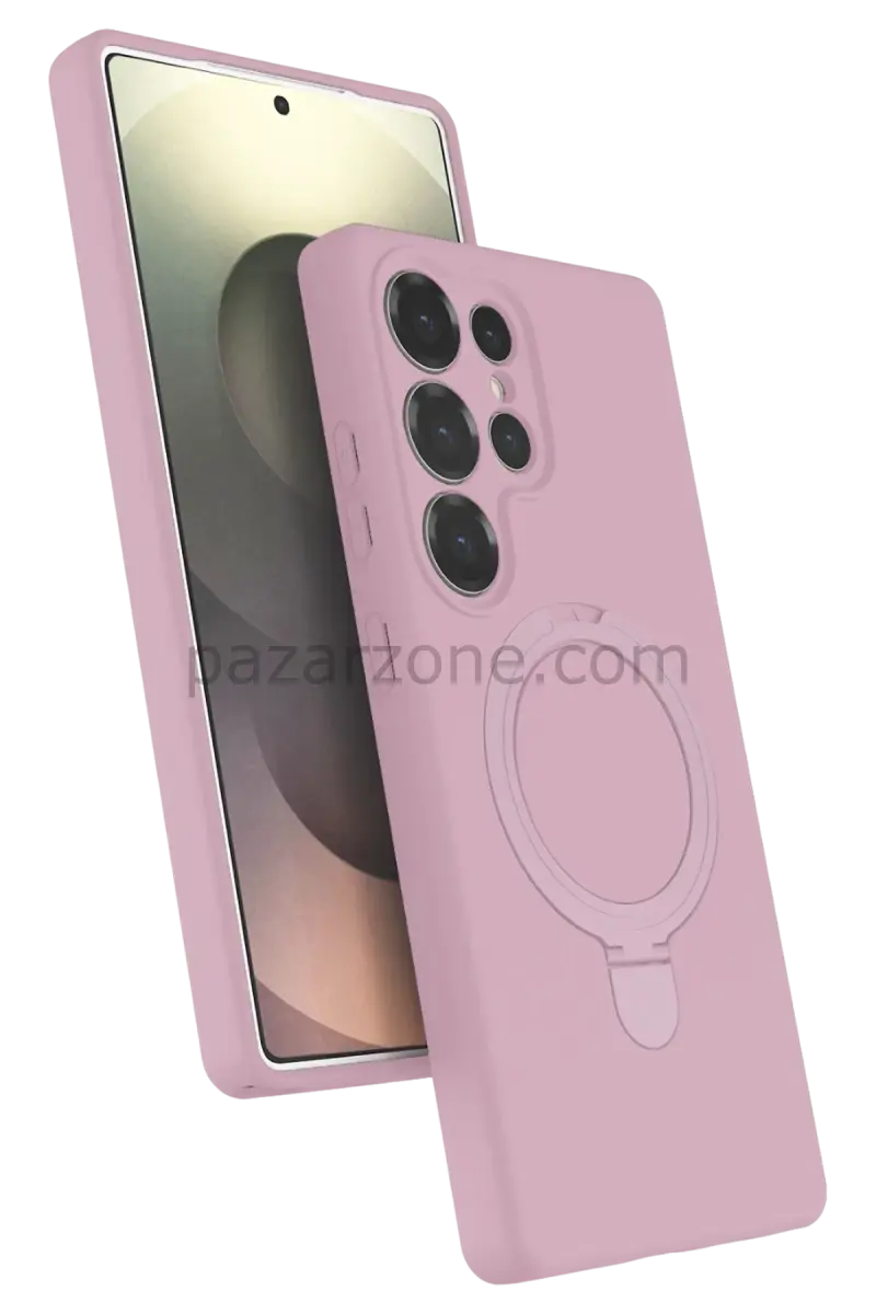 Newface Samsung Galaxy S23 Ultra Regal Magsafe Standlı Kapak - Açık Pembe