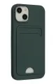 Newface Apple iPhone 14 Plus Kılıf Kelvin Kartvizitli Silikon - Koyu Yeşil