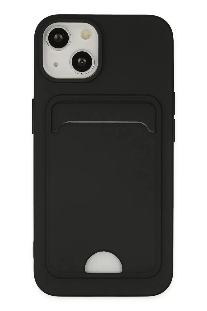 Newface Apple iPhone 14 Plus Kılıf Kelvin Kartvizitli Silikon - Siyah
