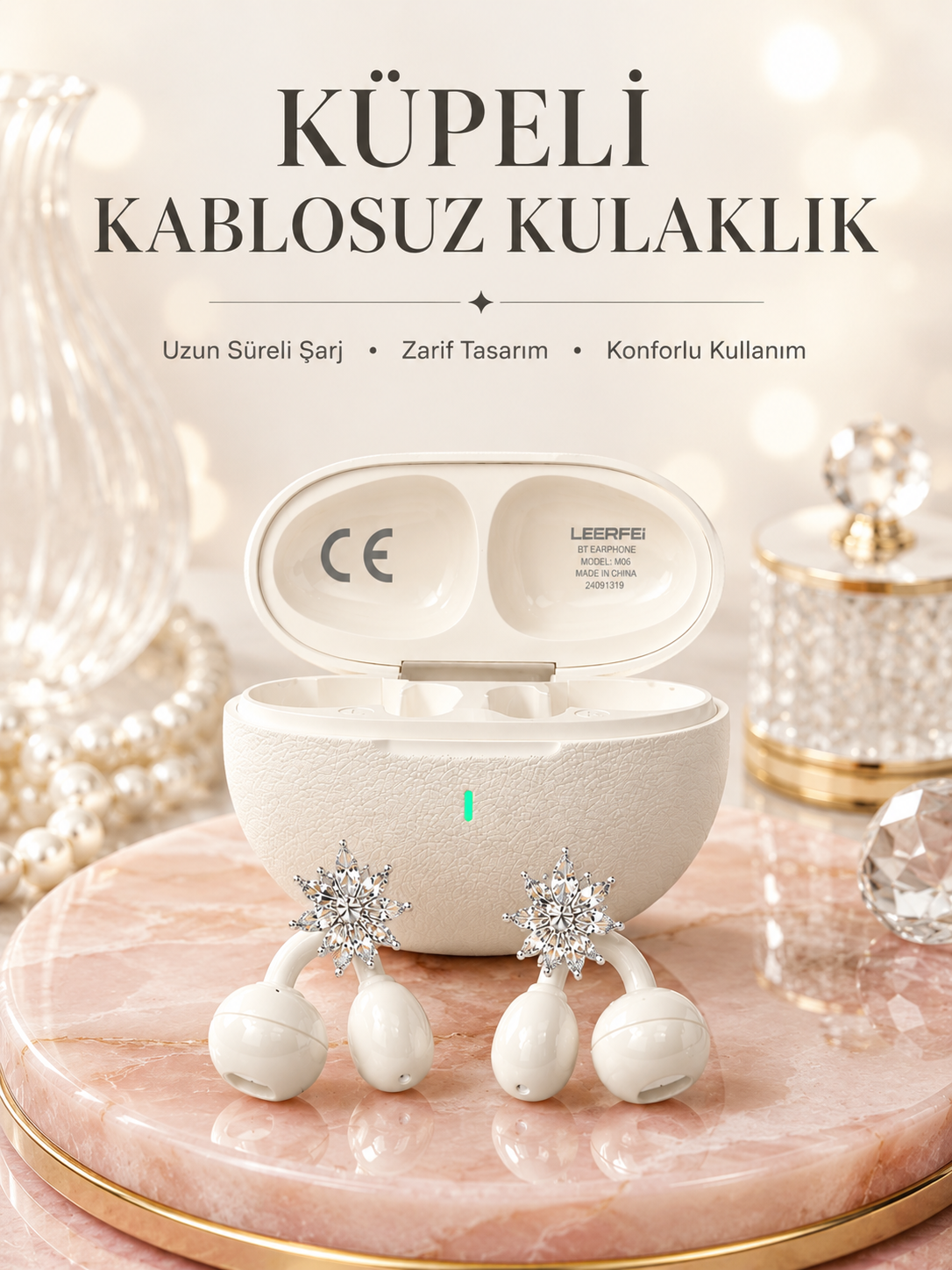 Küpeli Kablosuz Kulaklık Uzun Süreli Batarya Performansı