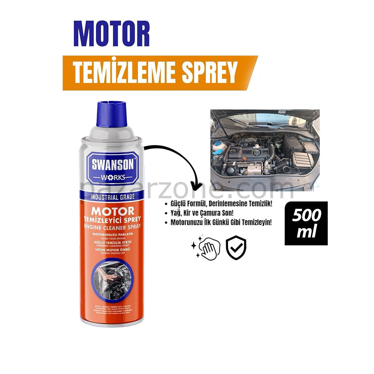 Motor Temizleme Spreyi - 500 ml - Güçlü Formül