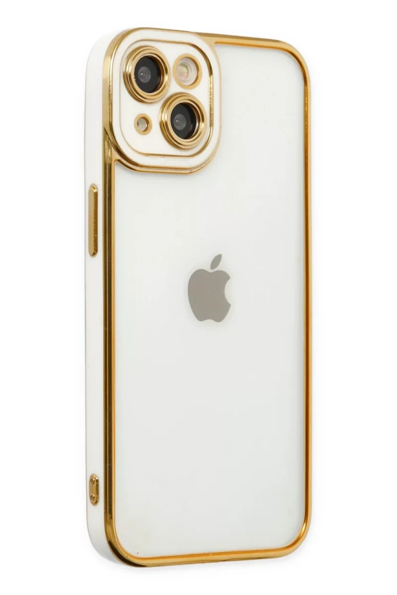 Newface Apple iPhone 14 Plus Kılıf Liva Lens Silikon - Beyaz