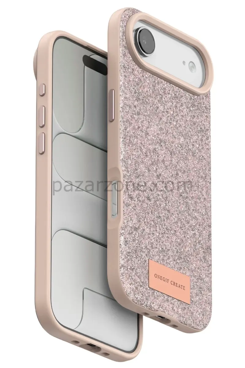 Onegif Apple iPhone 17 Air Bright Simli Kapak - Pembe