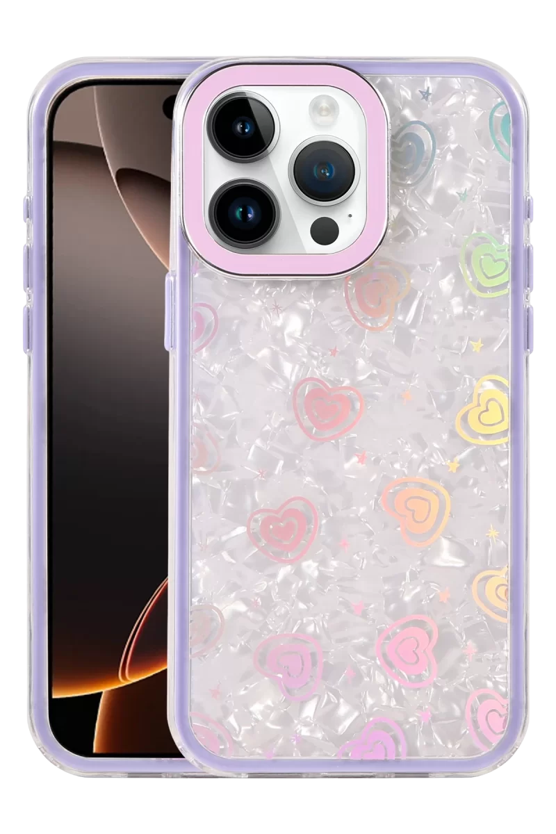 Newface Apple iPhone 15 Pro Lumi Desenli Kapak - Mor