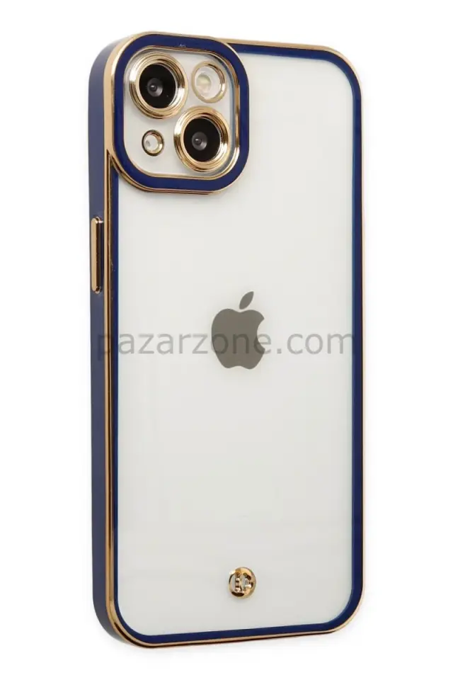 Newface Apple iPhone 14 Plus Kılıf Liva Lens Silikon - Mavi