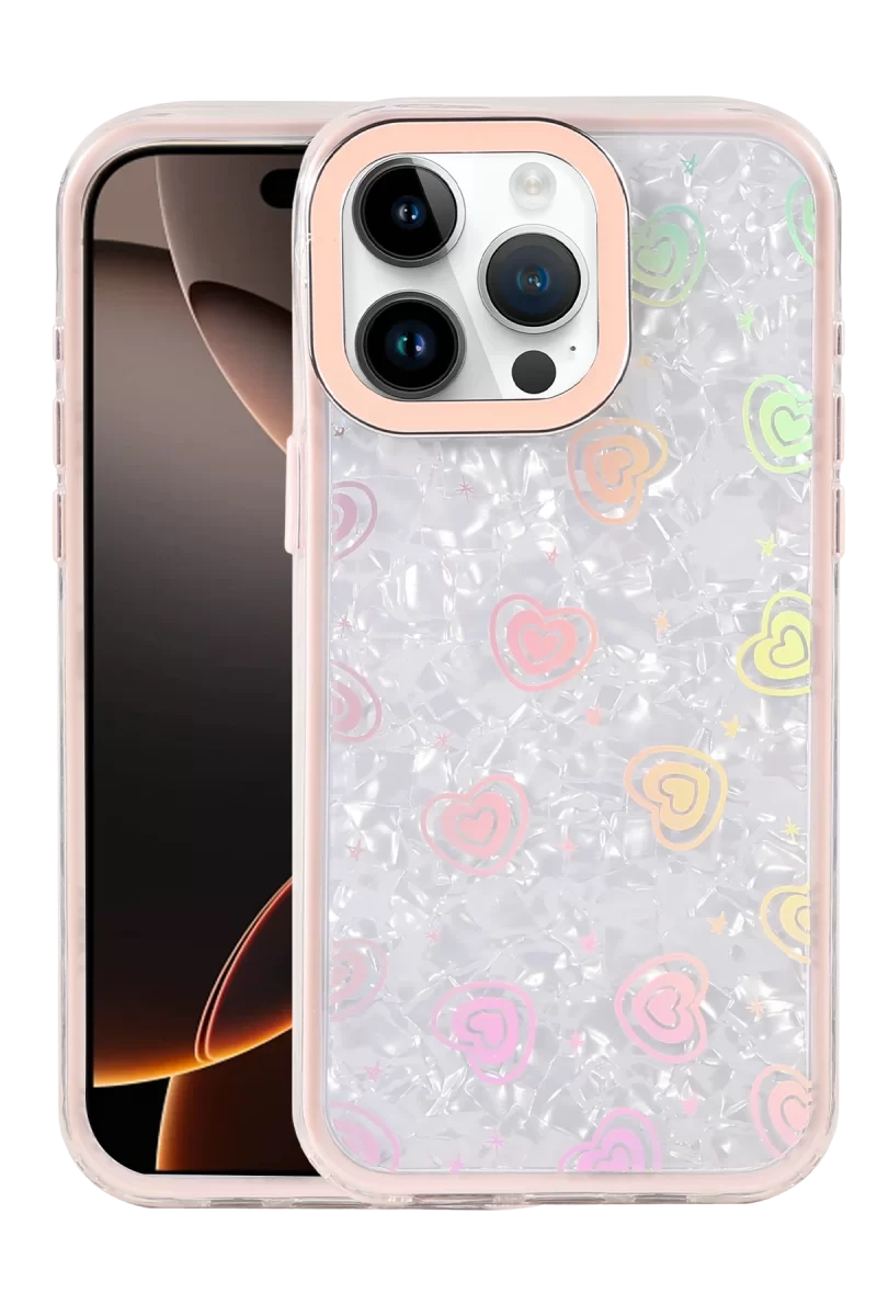 Newface Apple iPhone 15 Pro Lumi Desenli Kapak - Pembe