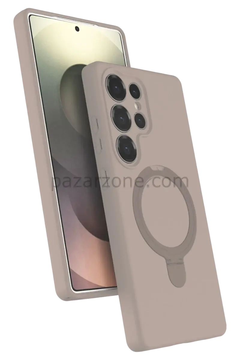 Newface Samsung Galaxy S23 Ultra Regal Magsafe Standlı Kapak - Çöl Titanyum