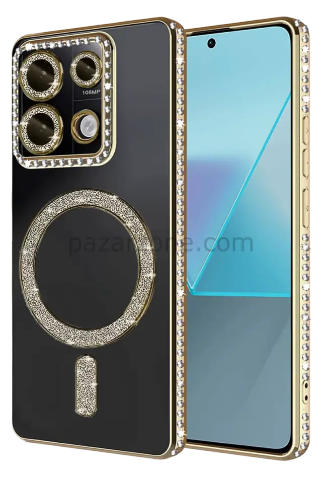 Newface Xiaomi Redmi Note 13 Pro 4G Joke Simli Magneticsafe Kılıf - Gold