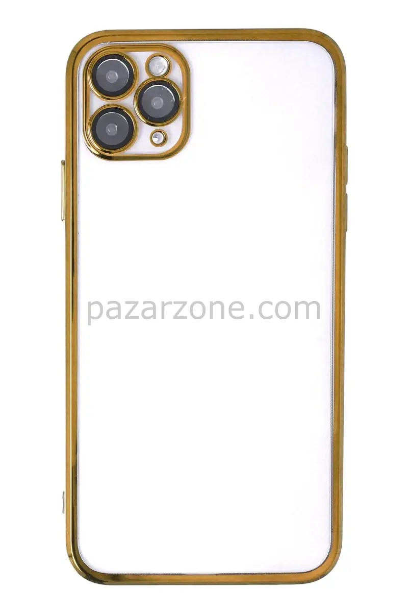 Newface Apple iPhone 11 Pro Kılıf Razer Lensli Silikon - Gold