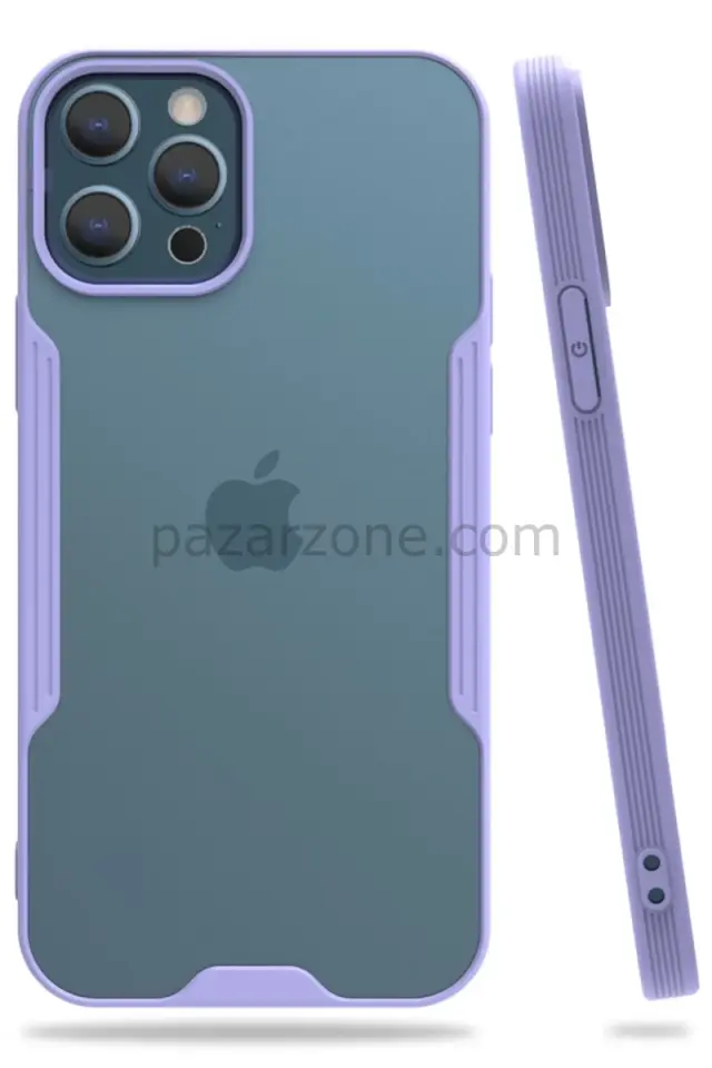 Newface Apple iPhone 12 Pro Max Kılıf Platin Silikon - Lila