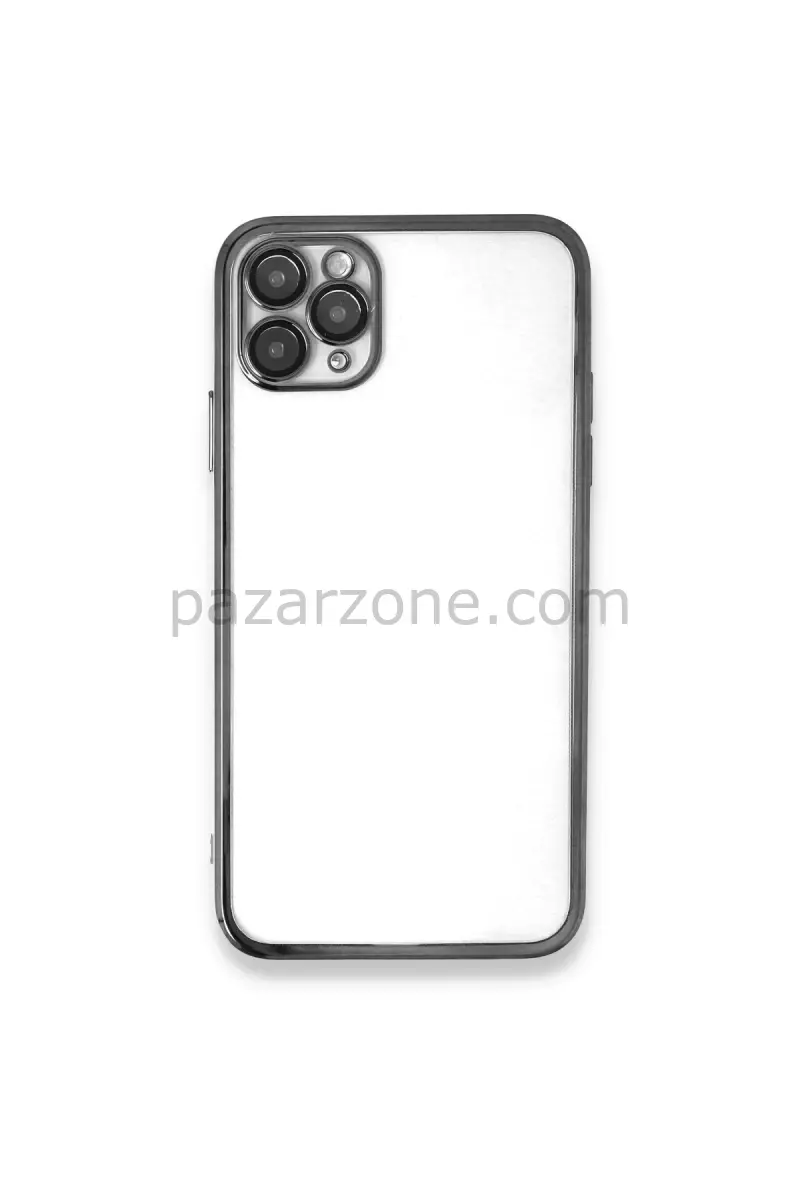 Newface Apple iPhone 11 Pro Kılıf Razer Lensli Silikon - Gümüş