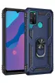 Newface Huawei Y6P Kılıf Sofya Yüzüklü Silikon Kapak - Lacivert