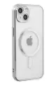 Newface Apple iPhone 14 Plus Kılıf Magneticsafe Lazer Silikon - Gümüş