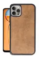 Newface Apple iPhone 14 Pro Kılıf Aras Deri Kapak - Taba